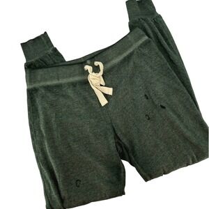 Birdiebee Joggers Women Size S Green Distressed Lounge Sweatpants